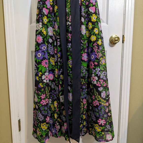 Miss Elliette California Vintage 1960s Garden Party Cotton Floral Maxi Dress- M* - Picture 4 of 16